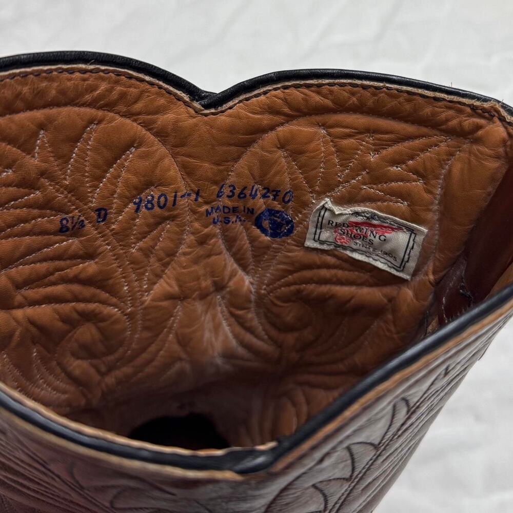 Vintage Red Wing Pecos Brown Leather Western Cowboy Boots Size US 8.5 D - Picture 6 of 8